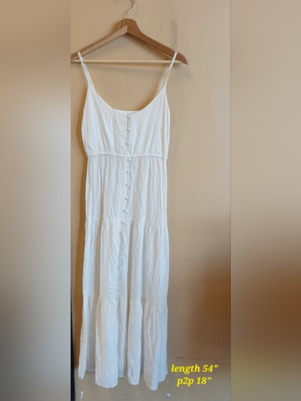 BB Dakota White Button-Front Maxi Dress